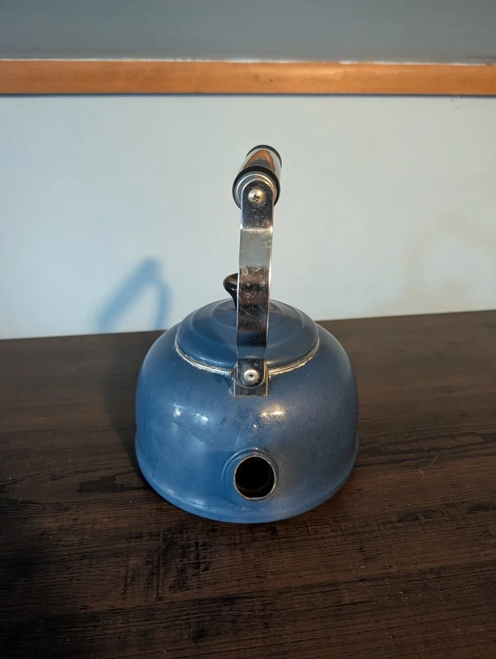 Le Creuset Blue Stovetop Kettle with Black Handle